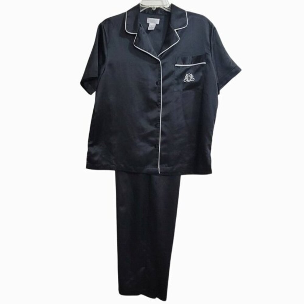 Cabernet Pajama Set Satin Black M
